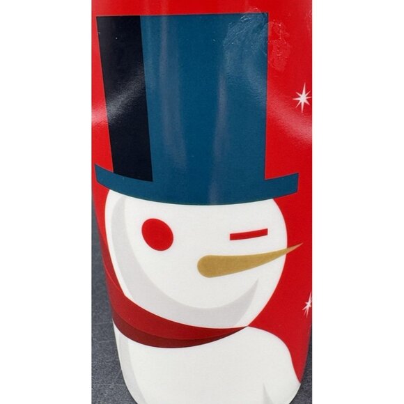 Starbucks 2012 Christmas Coffee Cup Mug Red Winking Holiday Snowman Tall 16oz - Picture 6 of 9